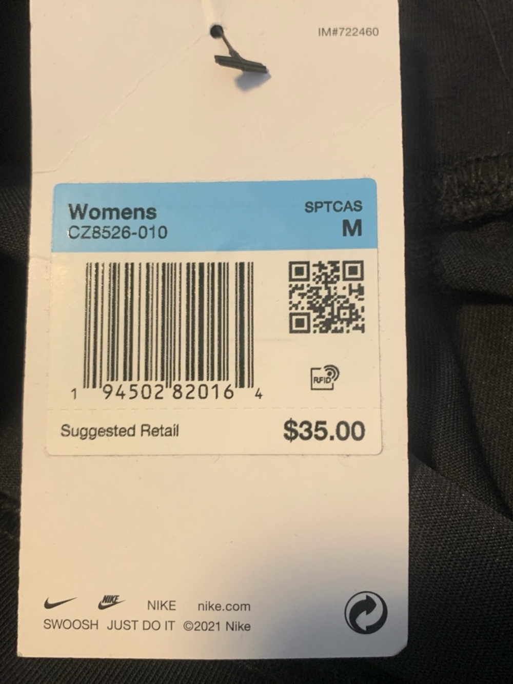 Nike Womens Black Tight Fit Bike Shorts with Brand Tag